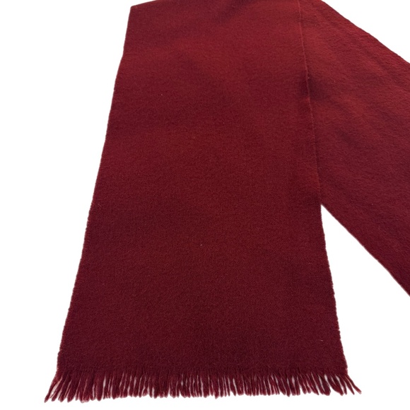 Johnstons of Elgin Burgundy Pure New Wool Scarf 🇬🇧 – Made in Scotland - Picture 6 of 9